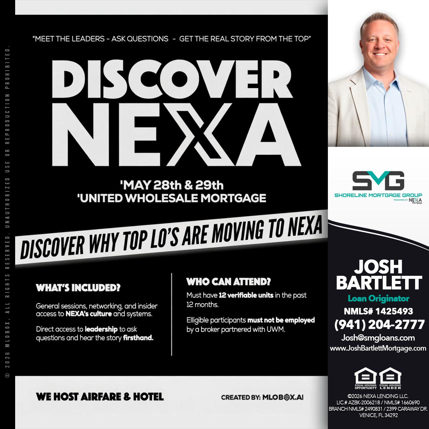 DISCOVER NEXA - Josh Bartlett -Branch Manager/Mortgage Advisor