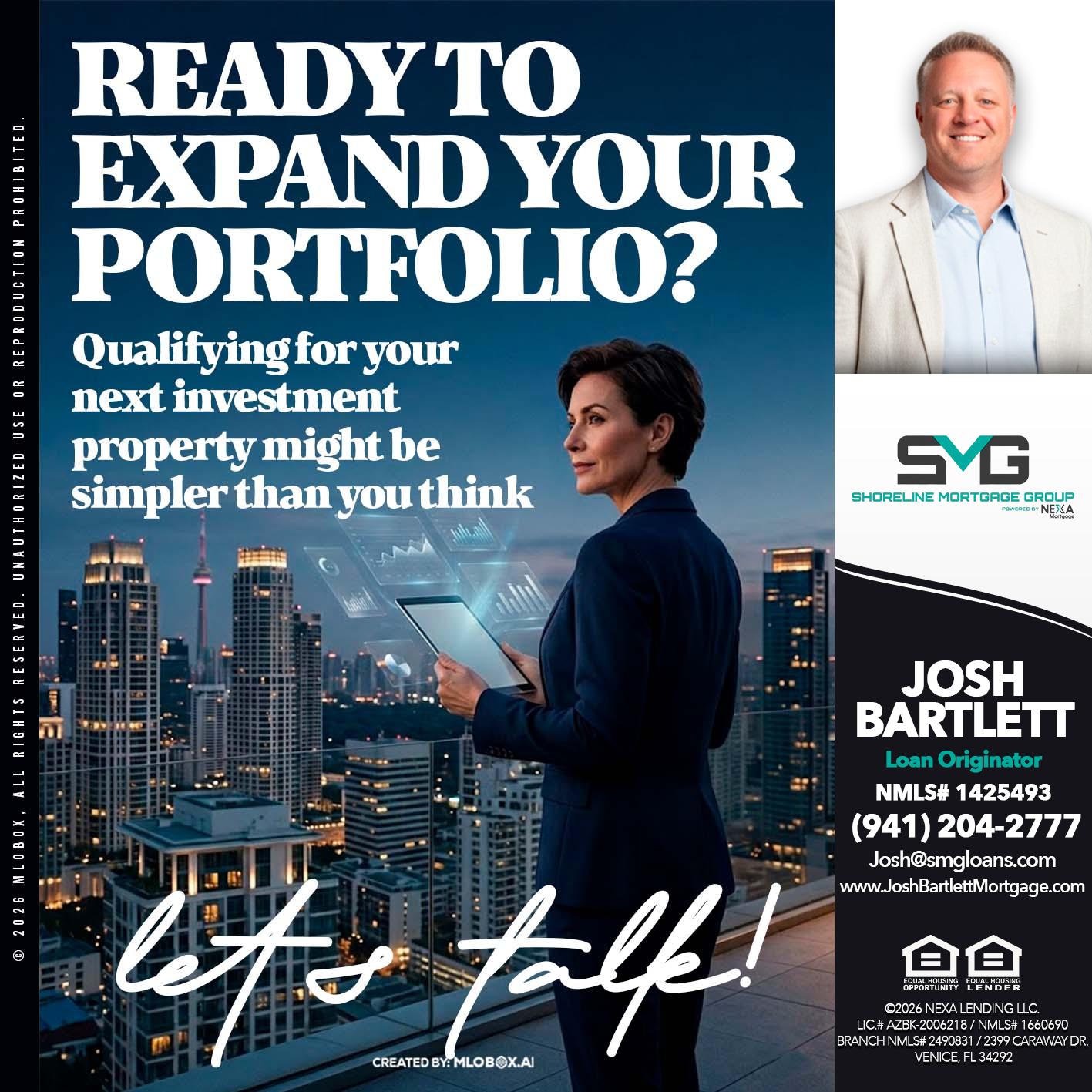 READY TO EXPAND - Josh Bartlett -Branch Manager/Mortgage Advisor
