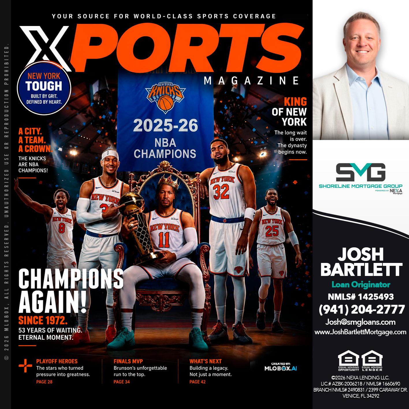 XPORTS MAGAZINE - Josh Bartlett -Branch Manager/Mortgage Advisor