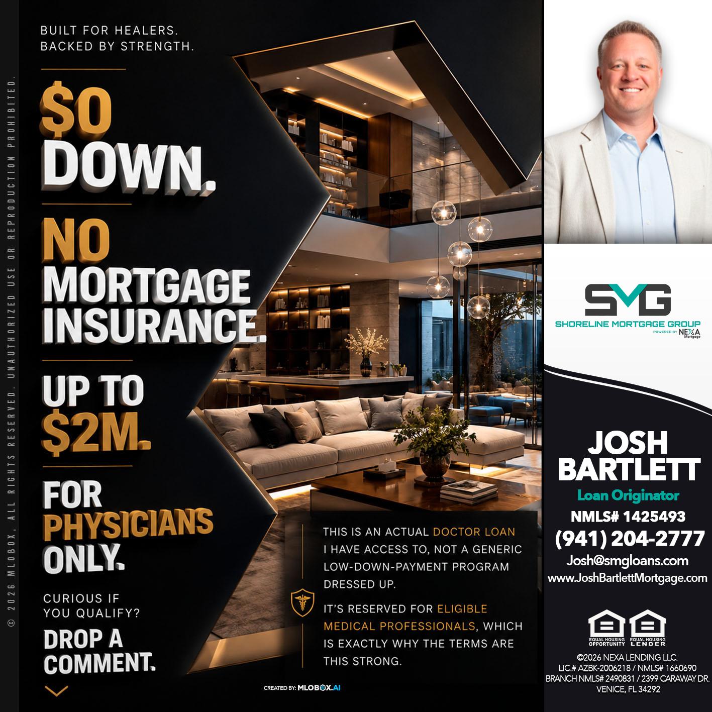 $0 DOWN - Josh Bartlett -Branch Manager/Mortgage Advisor