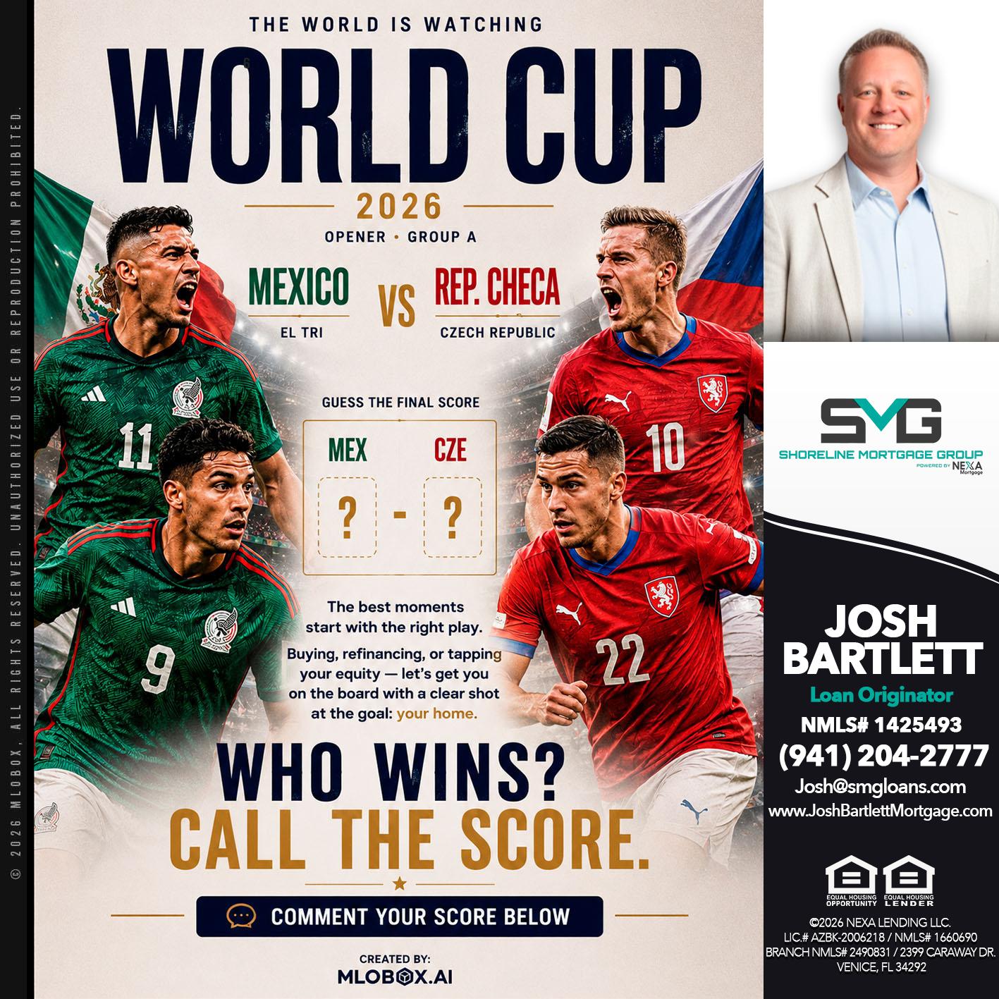 WORLD CUP 2026 - Josh Bartlett -Branch Manager/Mortgage Advisor